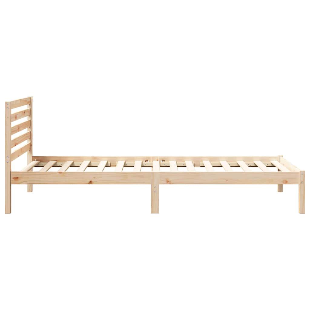 vidaXL Σκελετός Κρεβατιού Καφέ 100 x 220 cm Μασίφ ξύλο πεύκου