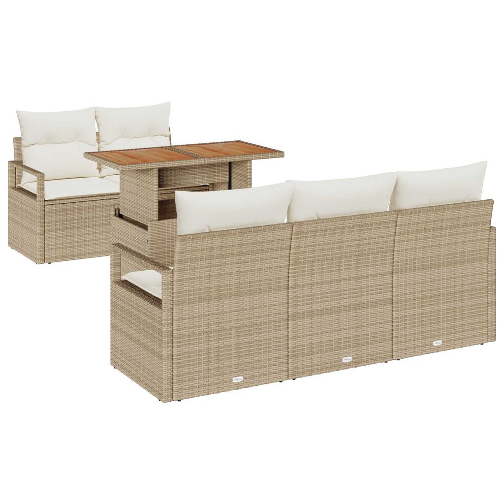 vidaXL Σετ Καναπέ Κήπου 6 pcs μπεζ και κρεμ 100 x 55 x 73 εκ