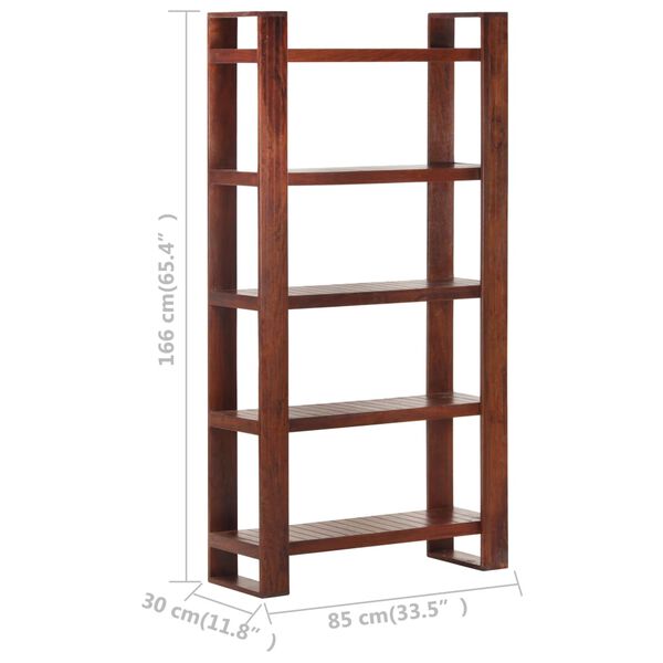 vidaXL Βιβλιοθήκη Καφέ Μελί 85 x 30 x 166 εκ. από Μασίφ Ξύλο Ακακίας
