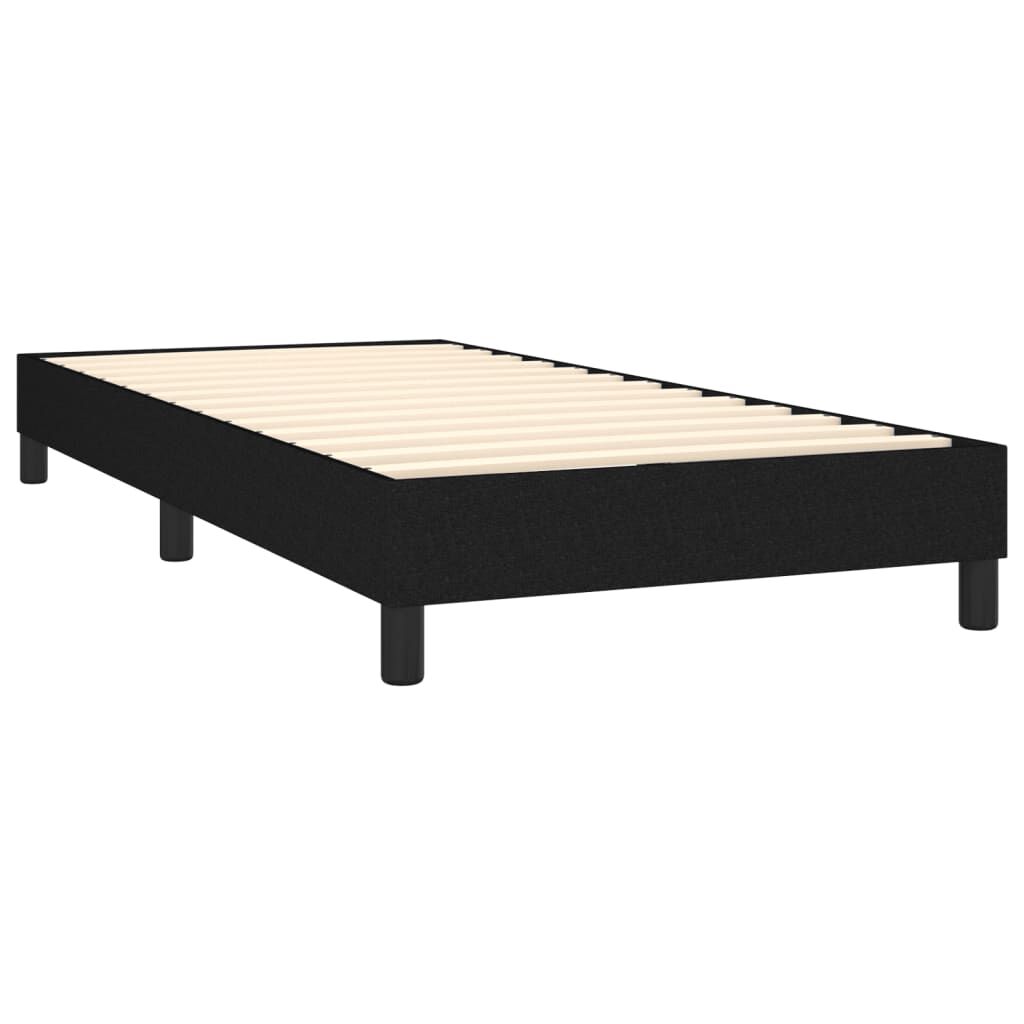 vidaXL Κρεβάτι Boxspring με Στρώμα Μαύρο 90x200 εκ. Υφασμάτινο
