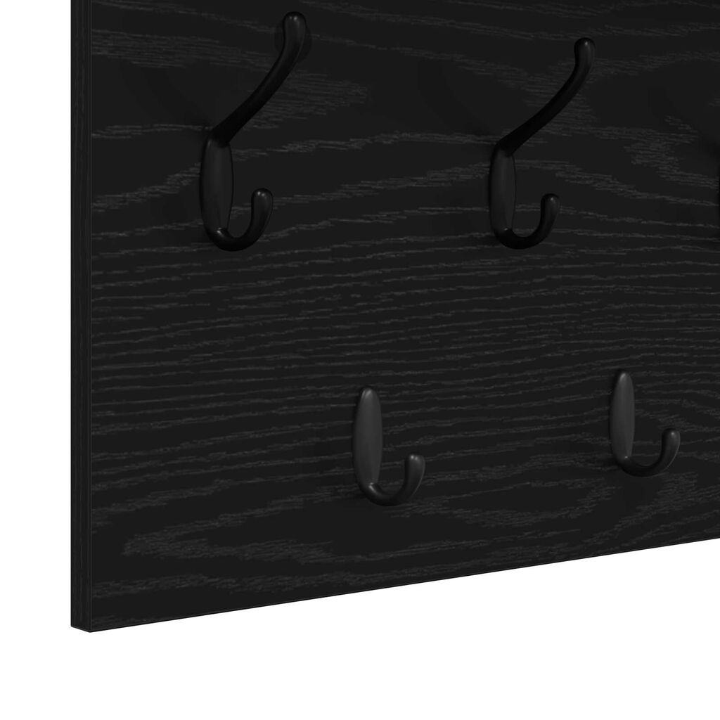 vidaXL Τοίχου Κρεμάστρα Μαύρη δρυς 100 x 40 x 12 εκ Επεξεργασμένο ξύλο
