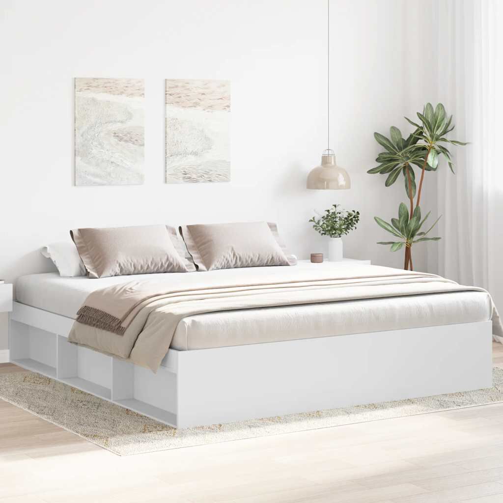 vidaXL Πλαίσιο Κρεβατιού Λευκό 180 x 200 εκ. Super King