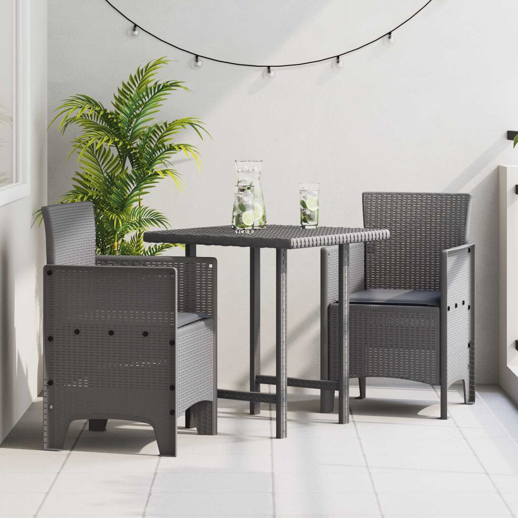 vidaXL Καρέκλα Κήπου 2 pcs Ανοιχτό γκρι 53 x 49 x 85 εκ. PP