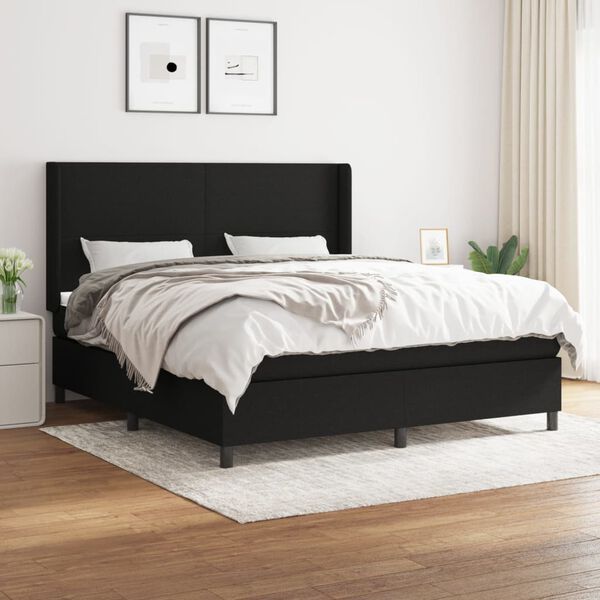 vidaXL &Kappa;&rho;&epsilon;&beta;ά&tau;&iota; Boxspring &mu;&epsilon; &Sigma;&tau;&rho;ώ&mu;&alpha; &Mu;&alpha;ύ&rho;&omicron; 160x200 &epsilon;&kappa;. &Upsilon;&phi;&alpha;&sigma;&mu;ά&tau;&iota;&nu;&omicron;