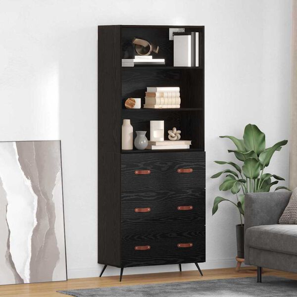 vidaXL Highboard &Mu;&alpha;ύ&rho;&eta; &delta;&rho;&upsilon;&sigmaf; 69,5 x 34 x 180 &epsilon;&kappa;. &Epsilon;&pi;&epsilon;&xi;&epsilon;&rho;&gamma;&alpha;&sigma;&mu;έ&nu;&omicron; &xi;ύ&lambda;&omicron;