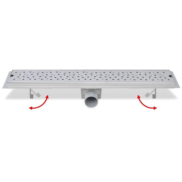 vidaXL Σιφόνι Ντουζιέρας Γραμμικό Φυσαλίδες 630x140 χιλ. Ανοξ. Ατσάλι