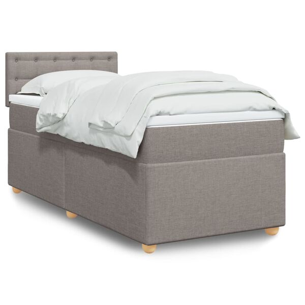 vidaXL &Kappa;&rho;&epsilon;&beta;ά&tau;&iota; Boxspring &mu;&epsilon; &Sigma;&tau;&rho;ώ&mu;&alpha; Taupe 100 x 200 &epsilon;&kappa;. &Upsilon;&phi;&alpha;&sigma;&mu;ά&tau;&iota;&nu;&omicron;