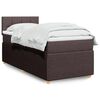 vidaXL Κρεβάτι Boxspring με Στρώμα Σκούρο Καφέ 100x200 εκ. Υφασμάτινο