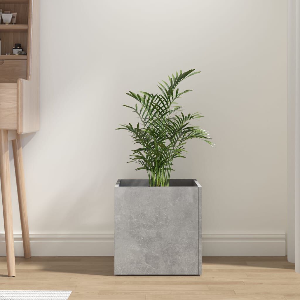 vidaXL Ζαρντινιέρα Γκρι Σκυροδέματος 40x40x40 εκ. Επεξεργασμένο Ξύλο