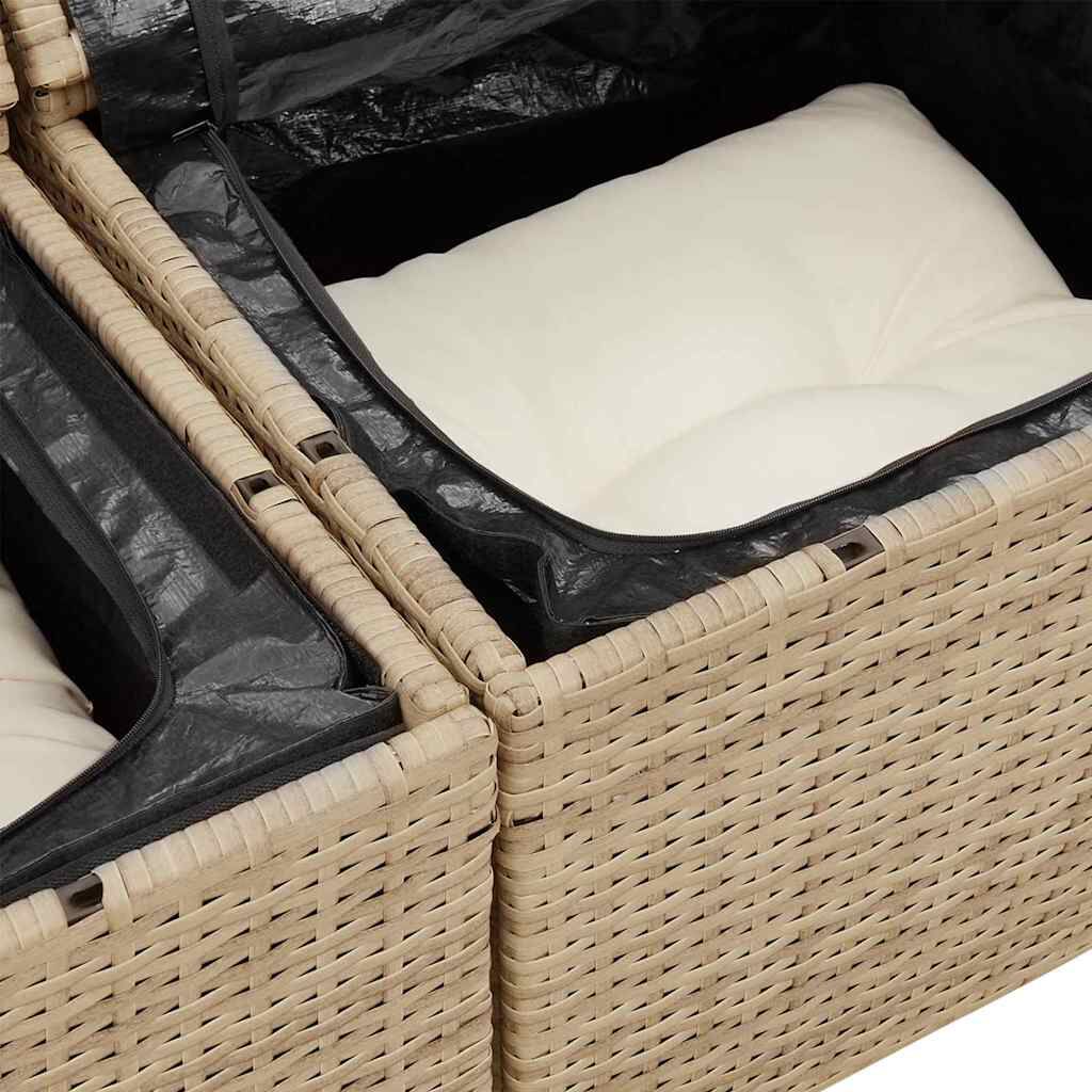 vidaXL Σετ Καναπέ Κήπου 6 pcs Μπεζ συνθετικό ρατάν