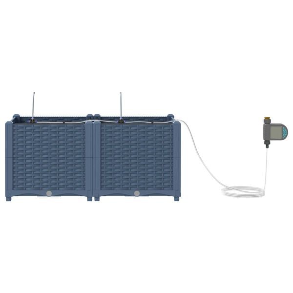 vidaXL Ζαρντινιέρες κήπου Γκρι 80 x 40 x 37.5 cm Ατσάλι