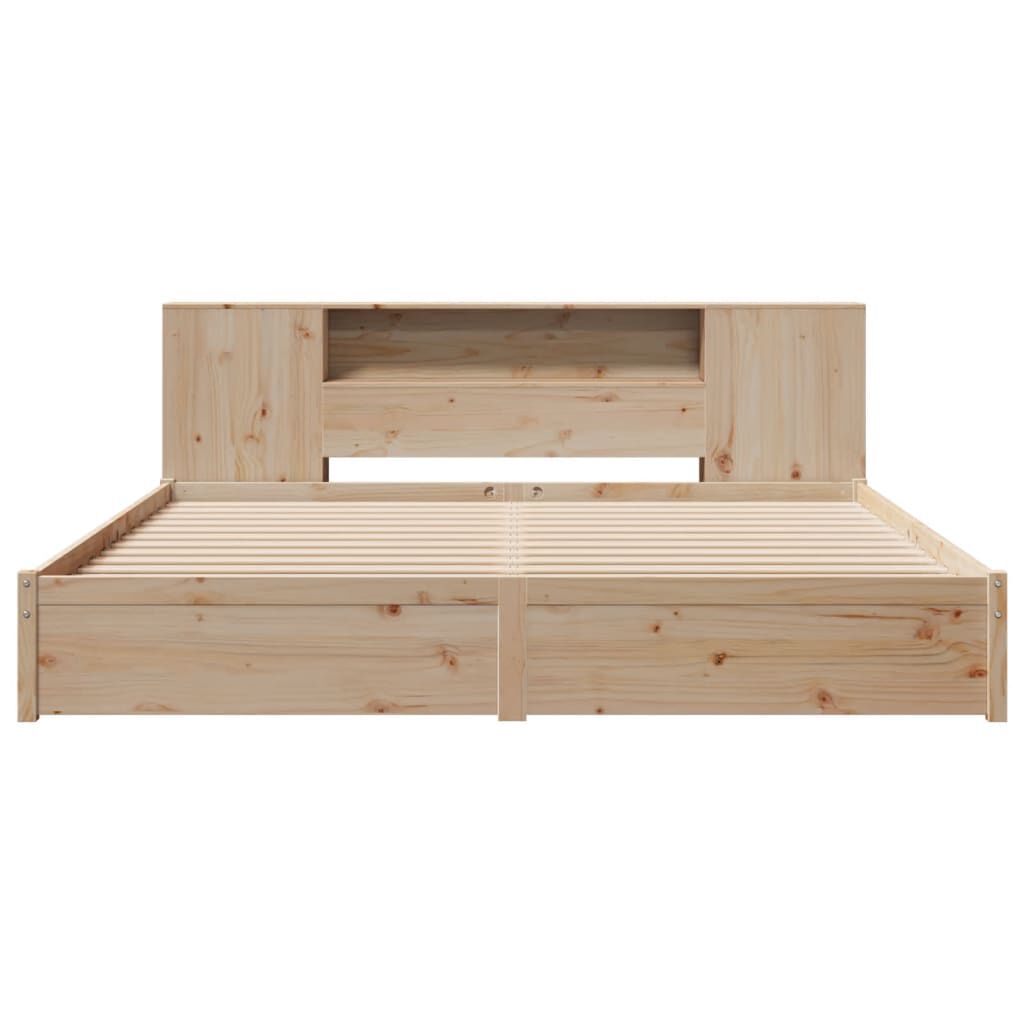 vidaXL Κρεβάτι Βιβλιοθήκη Χωρίς Στρώμα 180x200 εκ Μασίφ Ξύλο Πεύκου