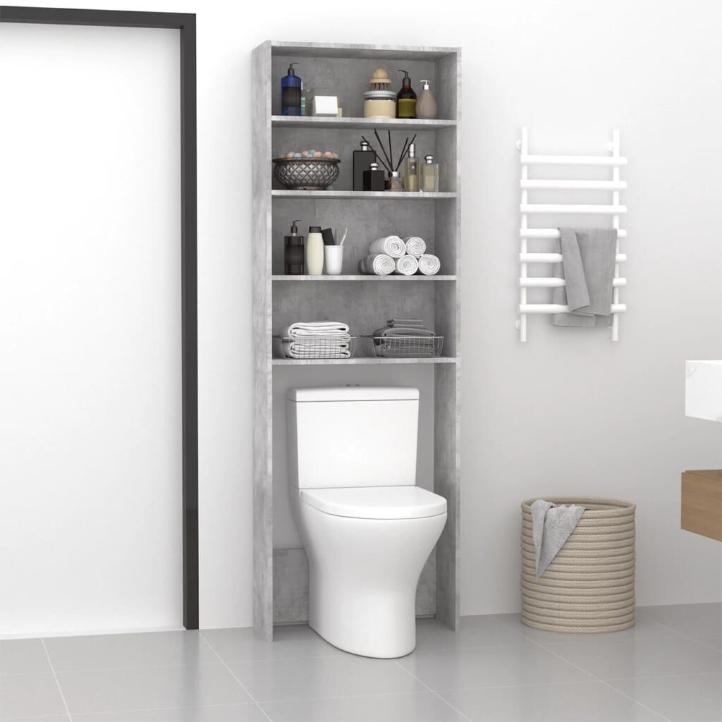 vidaXL Ντουλάπι Πλυντηρίου Γκρι Σκυροδέματος 64 x 24 x 190 εκ.