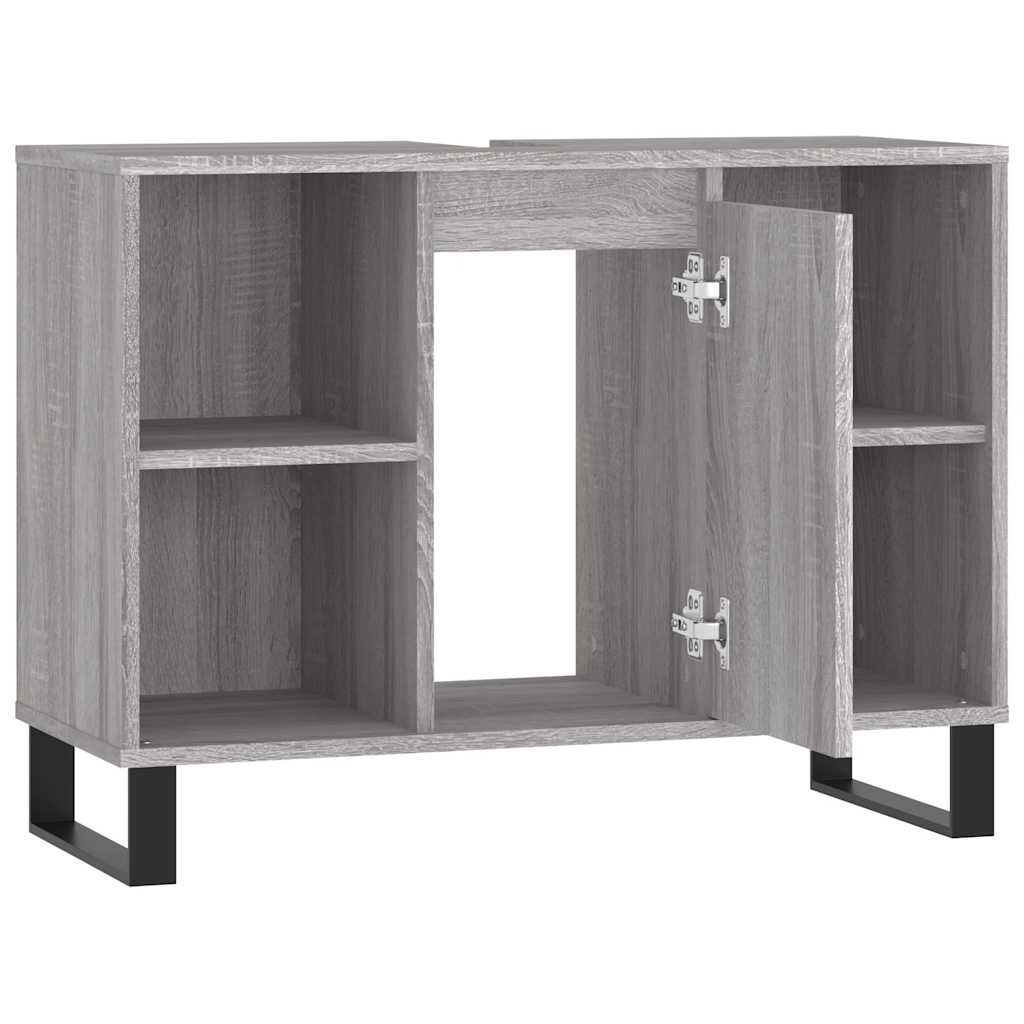 vidaXL Ντουλάπι Μπάνιου Γκρι Sonoma 80 x 33 x 60 εκ. από Επεξεργ. Ξύλο