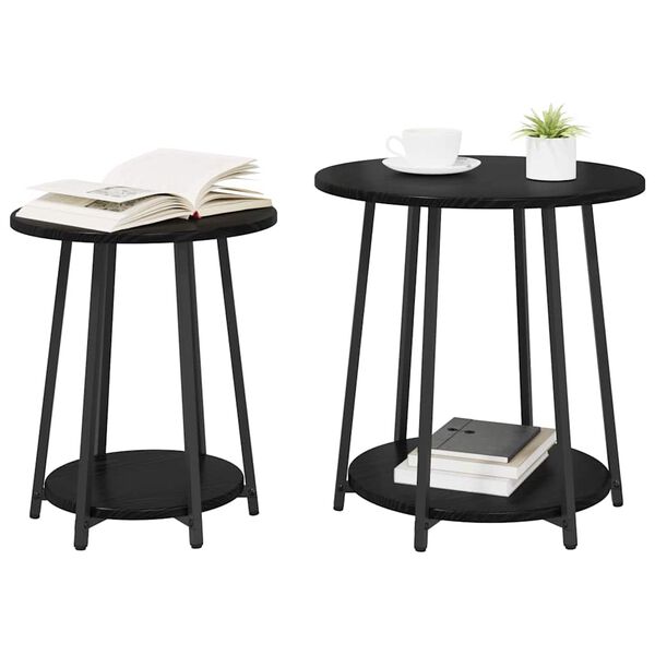 vidaXL Σετ βοηθητικά τραπεζάκια 2 pcs Μαύρη δρυς 50 x 50 x 51 εκ.