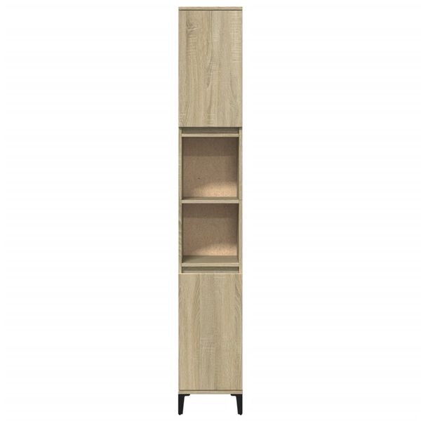 vidaXL Ντουλάπι Μπάνιου Sonoma Δρυς 30x30x190 εκ. Επεξεργασμένο Ξύλο