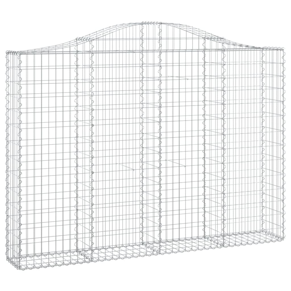 vidaXL Συρματοκιβώτια Τοξωτά 10 τεμ. 200x30x140/160 εκ. Γαλβαν. Ατσάλι