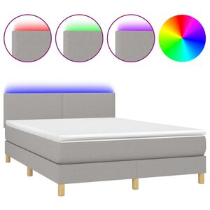 vidaXL &Kappa;&rho;&epsilon;&beta;ά&tau;&iota; Boxspring &mu;&epsilon; &Sigma;&tau;&rho;ώ&mu;&alpha; & LED &Alpha;&nu;.&Gamma;&kappa;&rho;&iota; 140x190&epsilon;&kappa;. &Upsilon;&phi;&alpha;&sigma;&mu;ά&tau;&iota;&nu;&omicron;