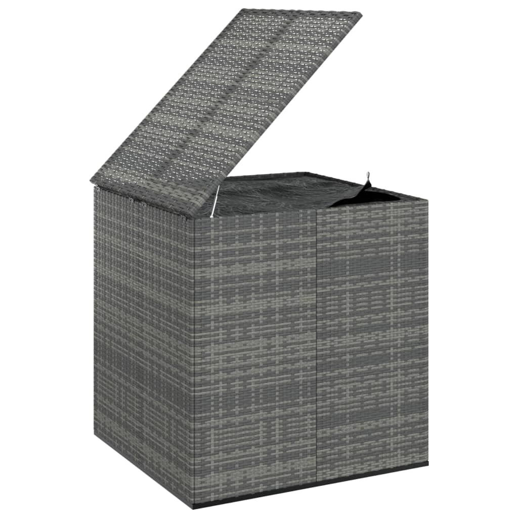 vidaXL Κουτί Μαξιλαριού Κήπου Γκρι 100x97,5x104 εκ. Ρατάν Πολυαιθ.