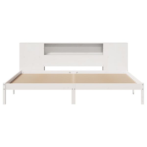 vidaXL Κρεβάτι Βιβλιοθήκη Χωρίς Στρώμα 180x200 εκ Μασίφ Ξύλο Πεύκου