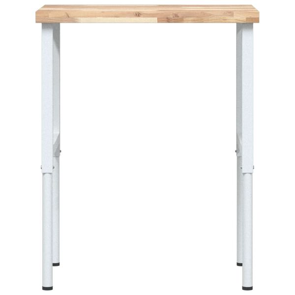 vidaXL Πάγκος Εργασίας Ορθογώνιος 80x60x(73-99,5)εκ Μασίφ Ξύλο Ακακίας