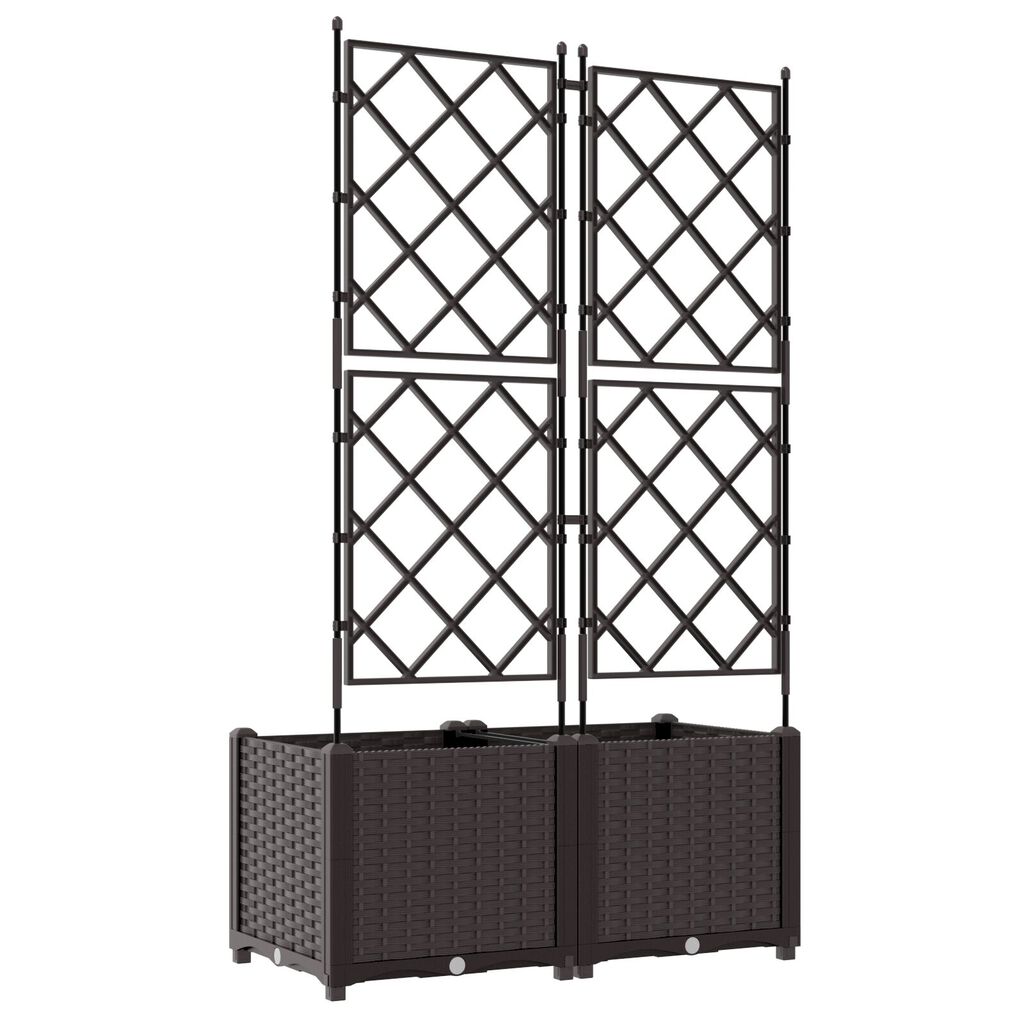 vidaXL Γλάστρα Κήπου με Πλέγμα 2 τεμ Καφέ 80x40x143 εκ