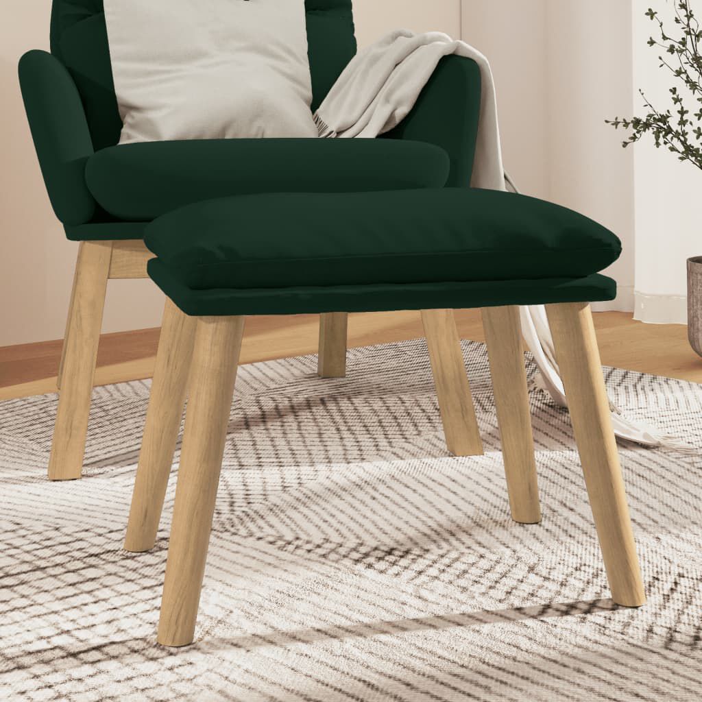 vidaXL Υποπόδιο Σκούρο Πράσινο 45x29,5x35 εκ. Βελούδινο