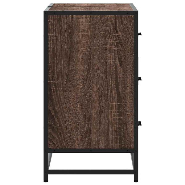 vidaXL Ντουλάπι Μπάνιου Νιπτήρα Καφέ Δρυς 80 x 33 x 60 εκ. Επεξ. Ξύλο