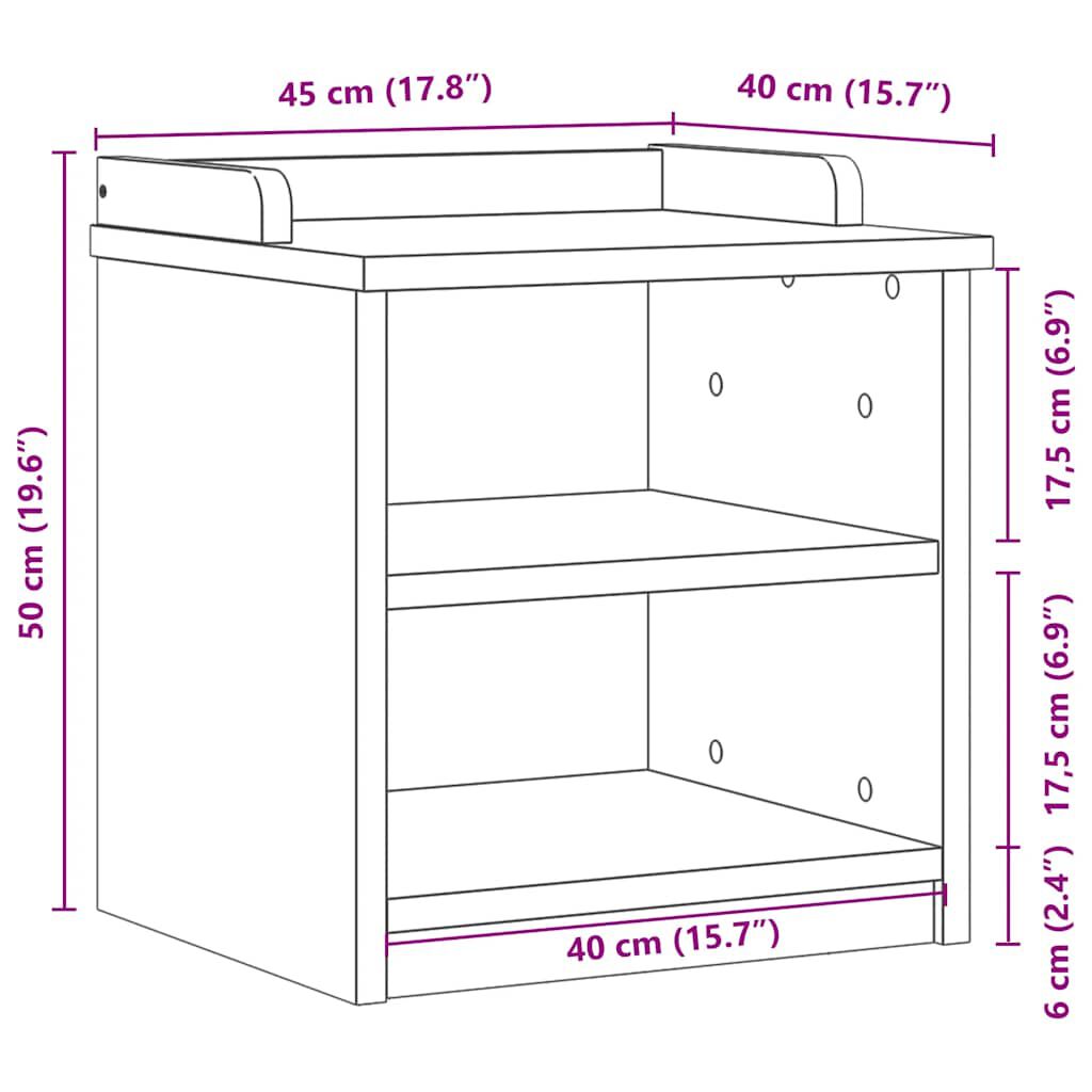 vidaXL Πάγκος διαδρόμου "SANDNES" 45x40x50 εκ.Πεύκο μασίφ ξύλο