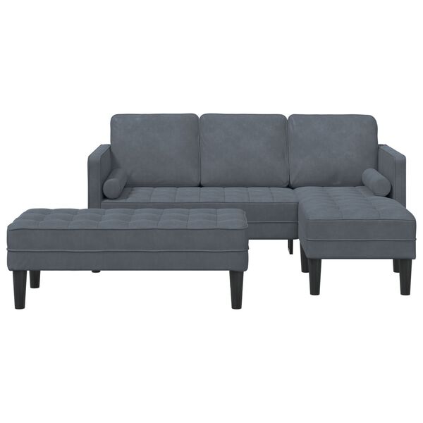 vidaXL Σετ Καναπέ 2 pcs Σκούρο γκρι 173 x 131 x 67 εκ Βελούδο