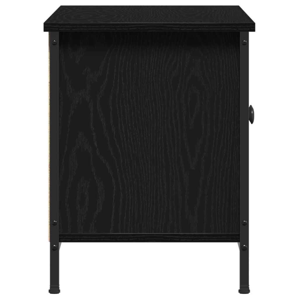 vidaXL TV Stand Μαύρης Δρυός Μαύρη δρυός Μοριοσανίδα, Μέταλλο