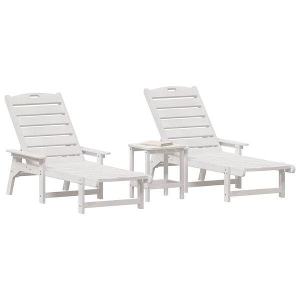 vidaXL Έπιπλα Χαλάρωσης Κήπου 3 pcs Λευκό 38 x 38 x 46cm Πολυαιθυλένιο