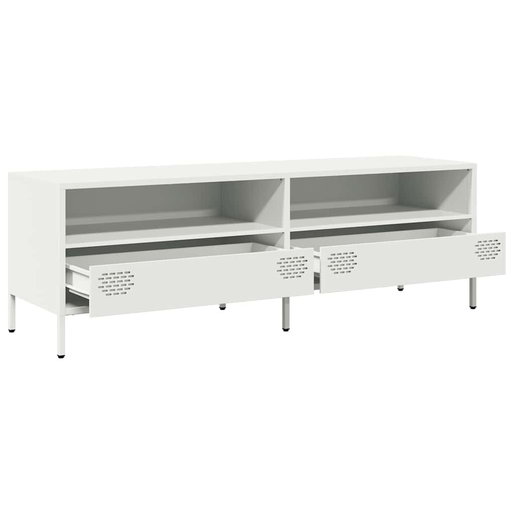 vidaXL Έπιπλο Τηλεόρασης Λευκό 135x39x43,5 εκ. Ατσάλι Ψυχρής Έλασης