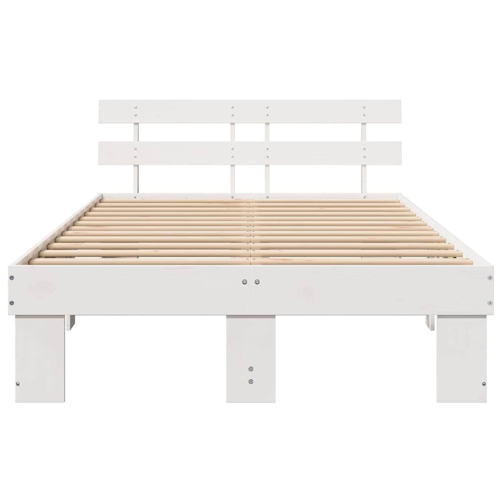 vidaXL Σκελετός Κρεβατιού Λευκό 120 x 200 cm Μασίφ ξύλο πεύκου