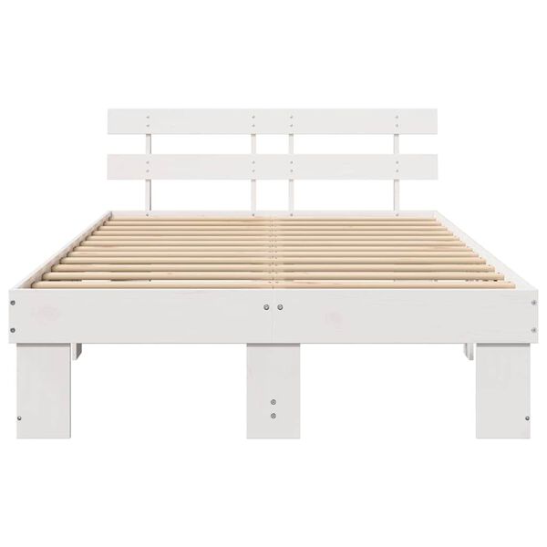 vidaXL Σκελετός Κρεβατιού Λευκό 120 x 200 cm Μασίφ ξύλο πεύκου