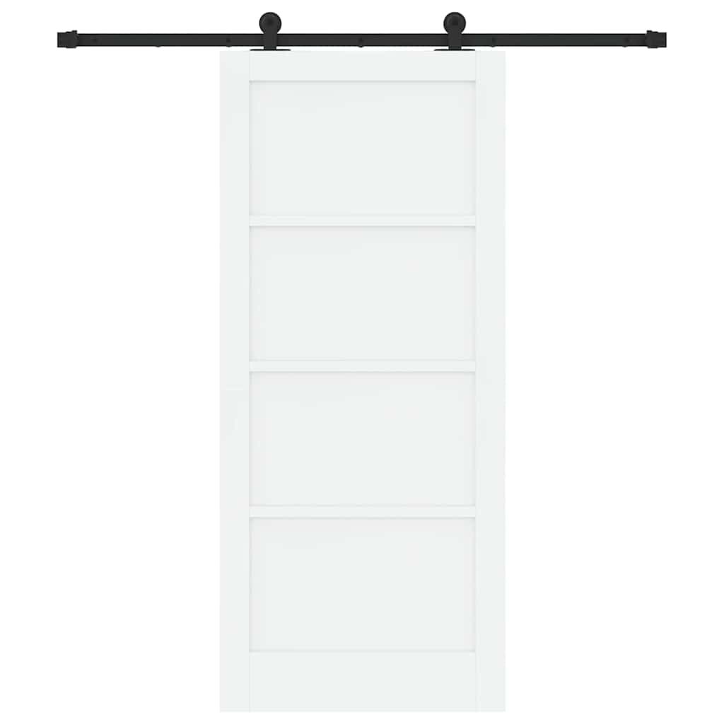 vidaXL Σετ Συρόμενης Πόρτας Λευκό και μαύρο 86 x 198.5 cm