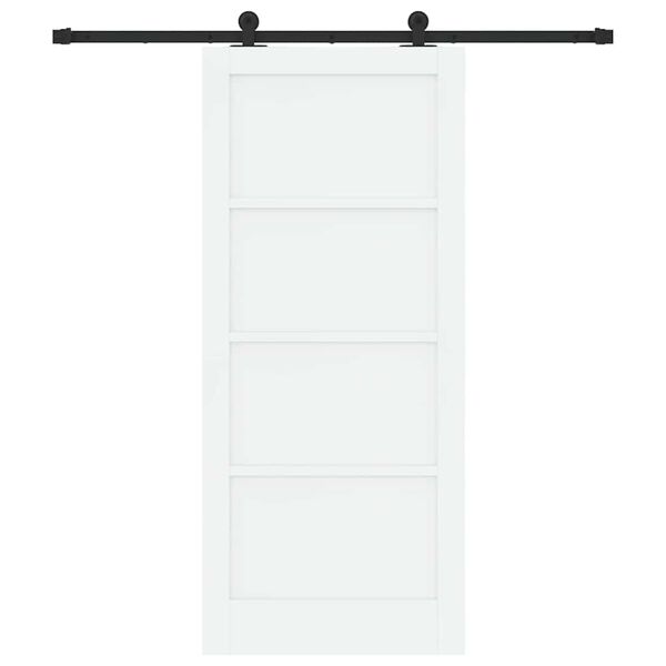 vidaXL Σετ Συρόμενης Πόρτας Λευκό και μαύρο 86 x 198.5 cm