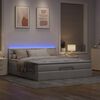 vidaXL &Omicron;&theta;&omega;&mu;&alpha;&nu;&iota;&kappa;ό &kappa;&rho;&epsilon;&beta;ά&tau;&iota; &mu;&epsilon; &sigma;&tau;&rho;ώ&mu;&alpha; & LEDs Taupe 180x200cm ύ&phi;&alpha;&sigma;&mu;&alpha;