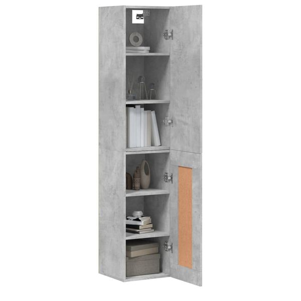 vidaXL Ντουλάπι Γκρι Σκυροδέματος 34,5x34x180 εκ. Επεξεργασμένο Ξύλο