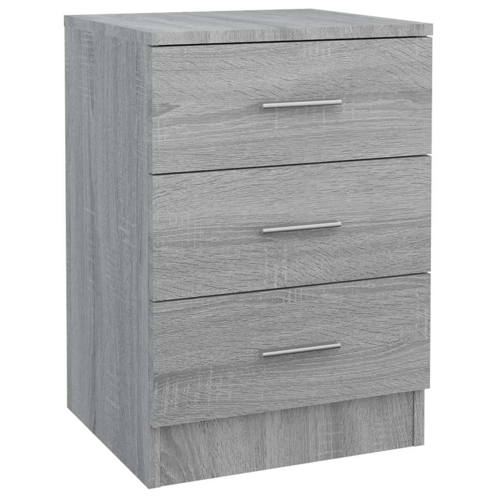 vidaXL Κομοδίνα 2 Τεμ. Γκρι Sonoma 38x35x56 εκ. από Επεξεργασμένο Ξύλο