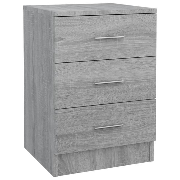 vidaXL Κομοδίνα 2 Τεμ. Γκρι Sonoma 38x35x56 εκ. από Επεξεργασμένο Ξύλο