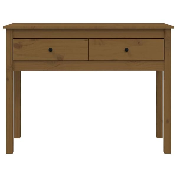 vidaXL Τραπέζι κονσόλα Καφέ μελί 100x35x75 εκ. Μασίφ Ξύλο Πεύκου