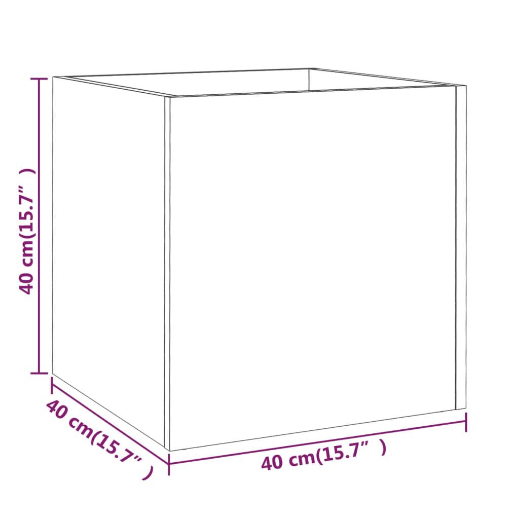 vidaXL Ζαρντινιέρα Γυαλιστερή Λευκή 40x40x40 εκ. Επεξεργασμένο Ξύλο