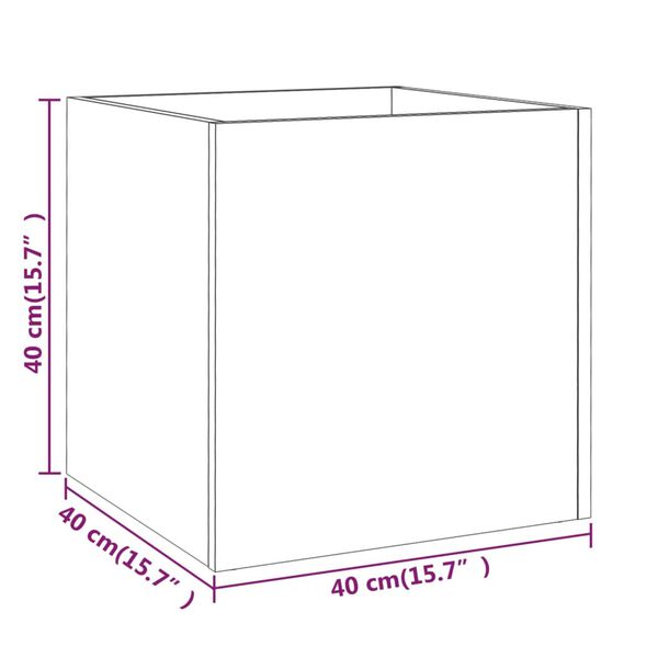 vidaXL Ζαρντινιέρα Γυαλιστερή Λευκή 40x40x40 εκ. Επεξεργασμένο Ξύλο