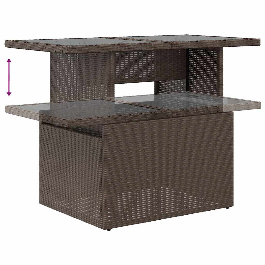 vidaXL Σετ Καναπέ Κήπου με αποθήκευση 8 pcs Καφέ Πολυ ράταν