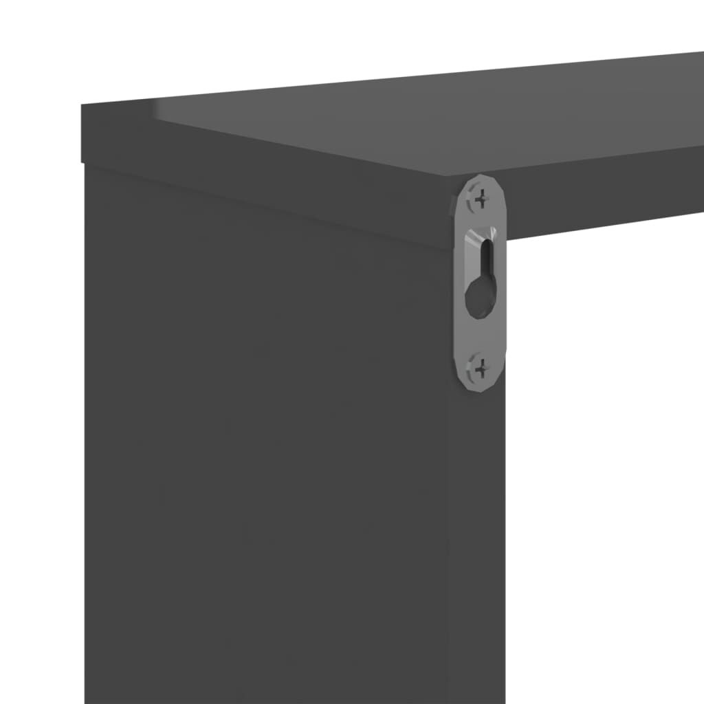 vidaXL Ραφιέρες Τοίχου 2 τεμ. Γυαλιστερό Γκρι 50x15x50 εκ Επεξ. Ξύλο