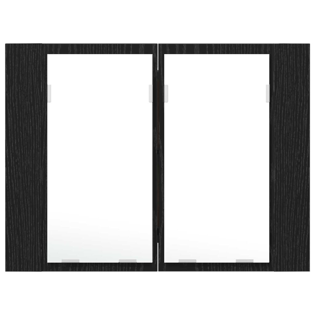 vidaXL LED Καθρέφτης Μπάνιου Ντουλάπας Μαύρο Δρυς 60x12x45 εκ. Από Ξύλο