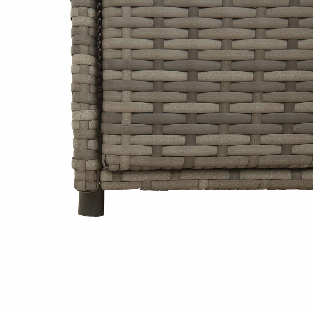 vidaXL Ντουλάπι Αποθήκευσης Κήπου Γκρι 55x55x111 εκ. Συνθετικό Ρατάν