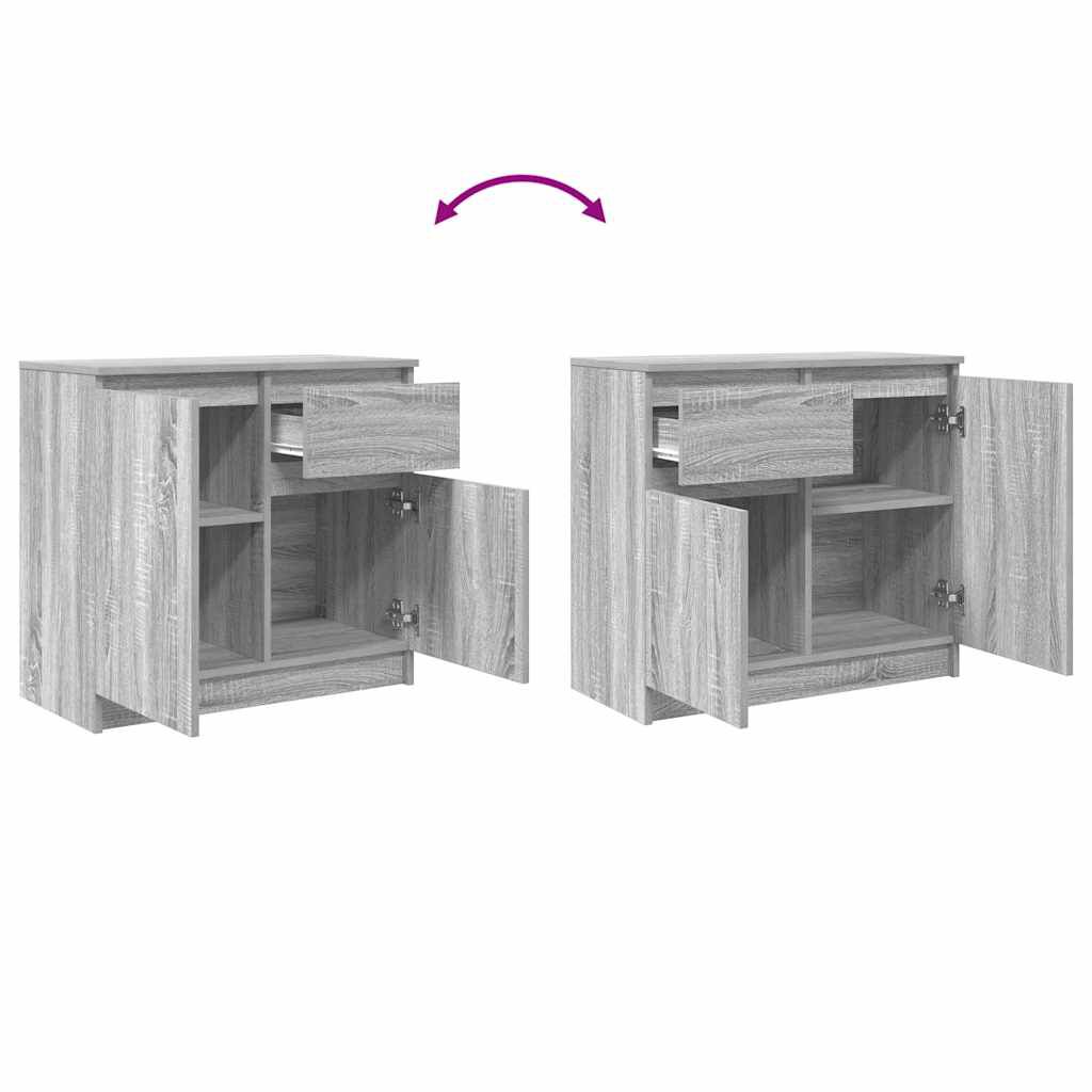 vidaXL Συρταριέρα με Συρτάρια Γκρι Sonoma 71x35x65 εκ. από Επεξ. Ξύλο