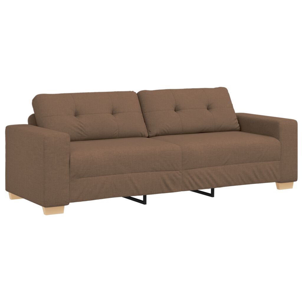 vidaXL Σετ Καναπέ με μαξιλάρι με μαξιλάρι 3 pcs Καφέ ύφασμα